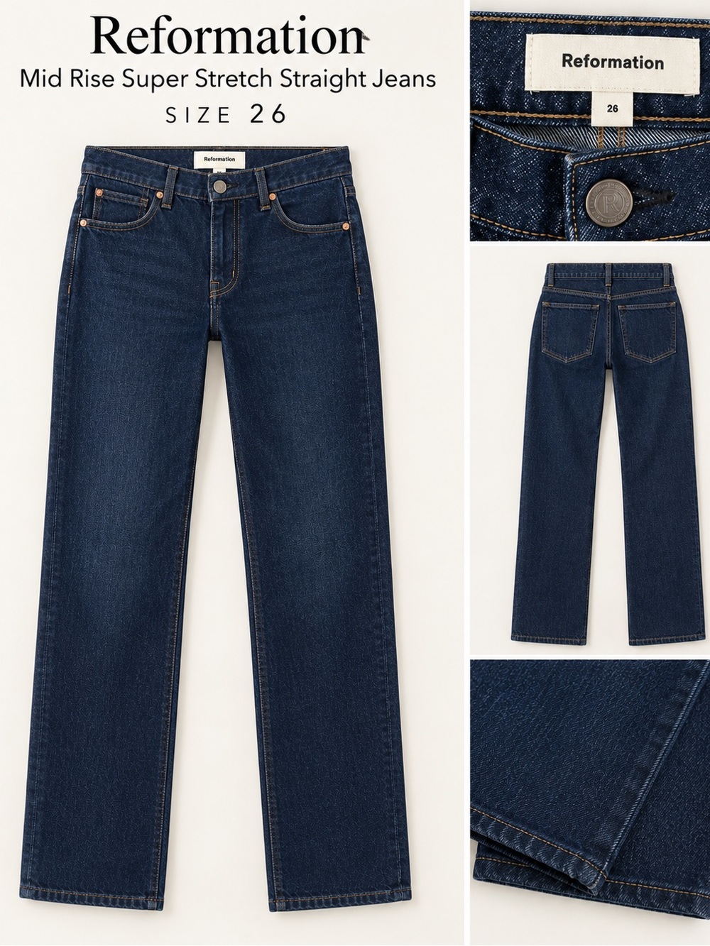 Reformation Super Stretch Straight Jeans